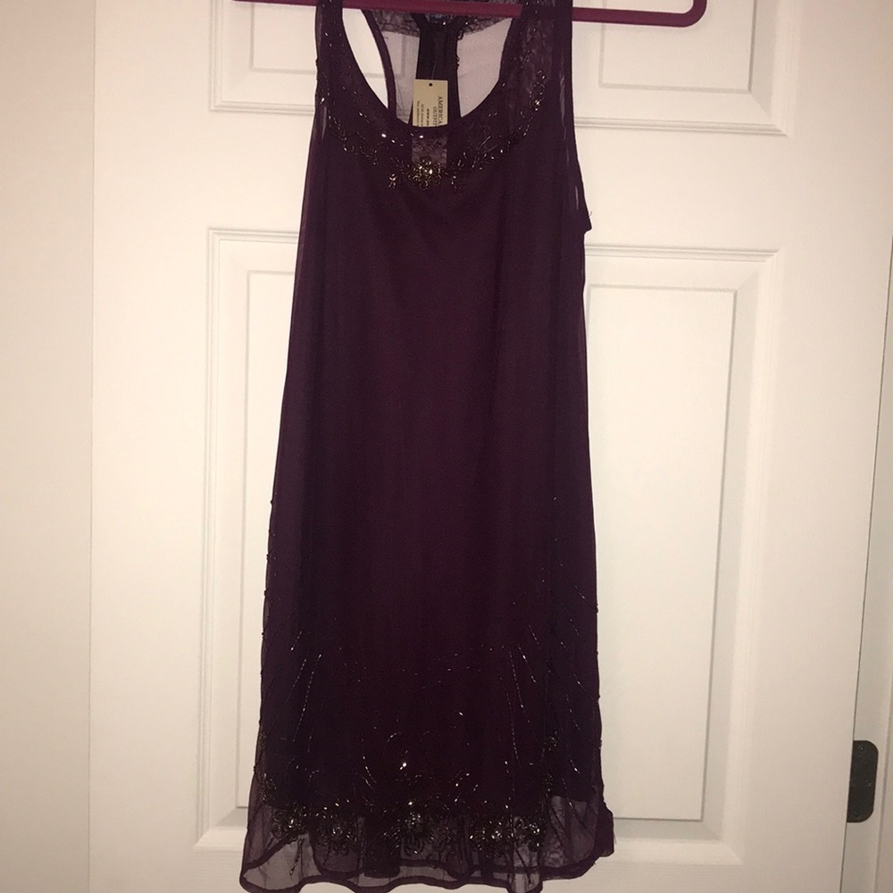 burgundy beaded holiday dress